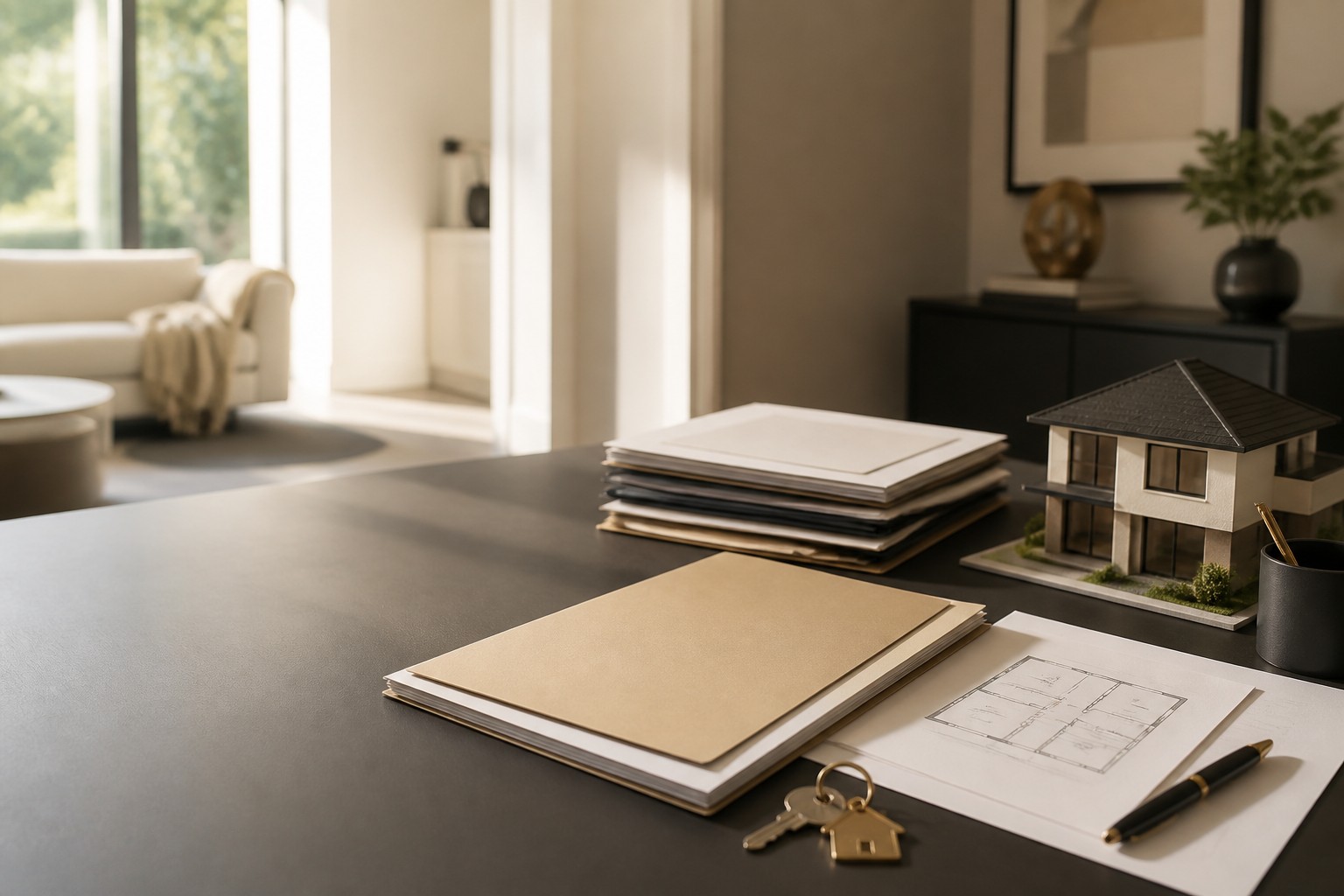 Dossier de documents préparé pour une vente immobilière